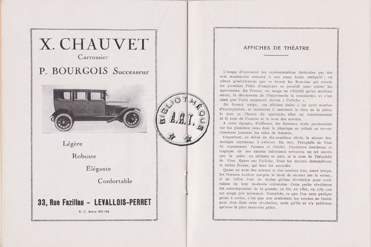 Les programmes de Théatre de l\