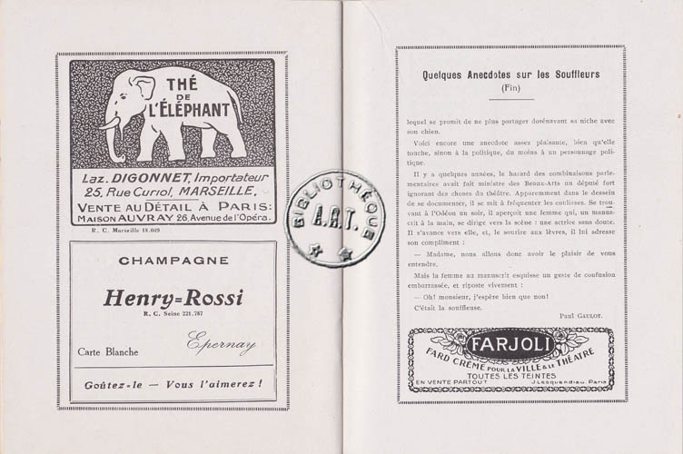 Les programmes de Théatre de l\