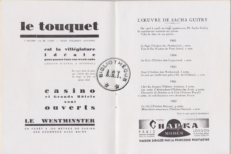 Les programmes de Théatre de l\