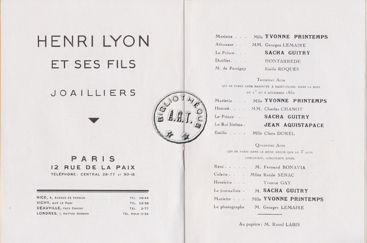 Les programmes de Théatre de l\