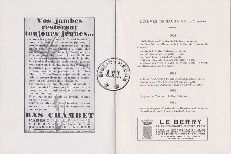 Les programmes de Théatre de l\