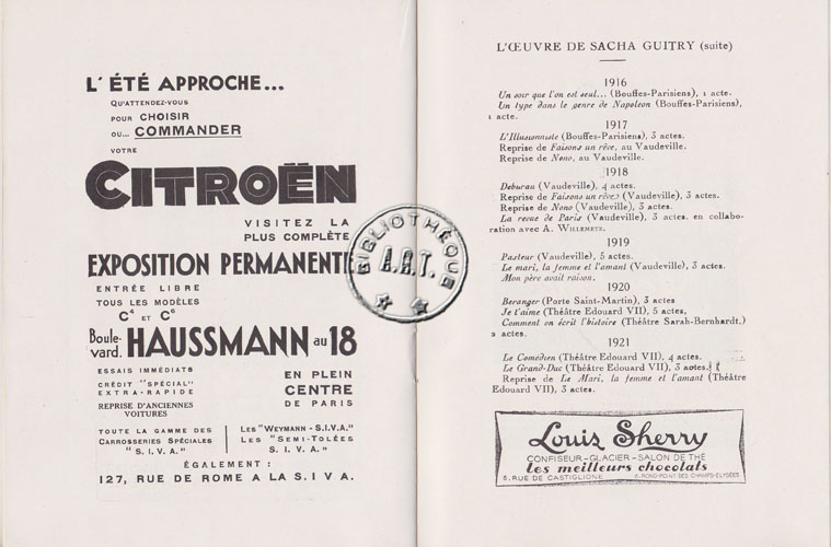 Les programmes de TThéatre de l\