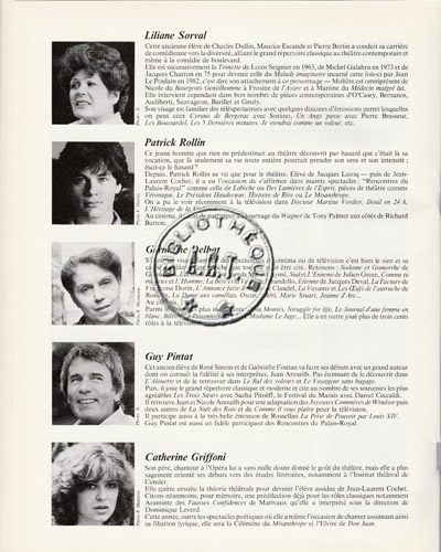 Les programmes de Théatre de l\