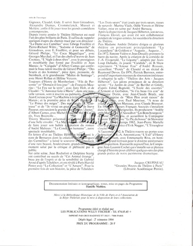Les programmes de Théatre de l\