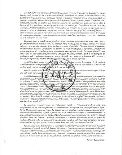 Les programmes de Théatre de l\