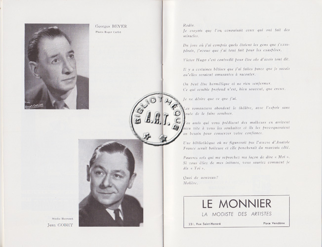 Les programmes de Théatre de l\