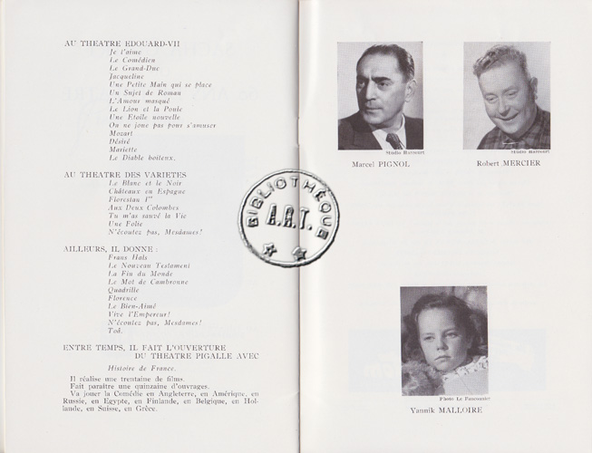Les programmes de Théatre de l\