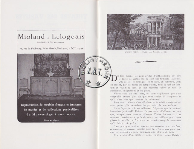 Les programmes de Théatre de l\
