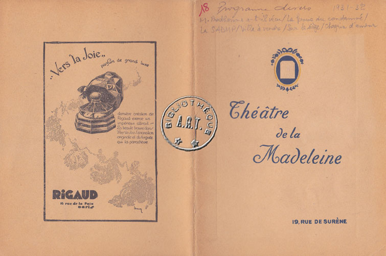 Les programmes de Théatre de l\