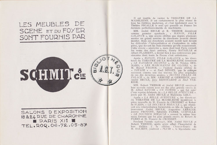 Les programmes de Théatre de l\