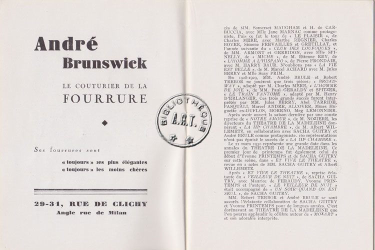 Les programmes de Théatre de l\