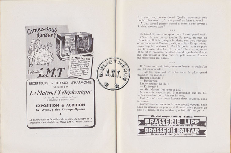 Les programmes de Théatre de l\