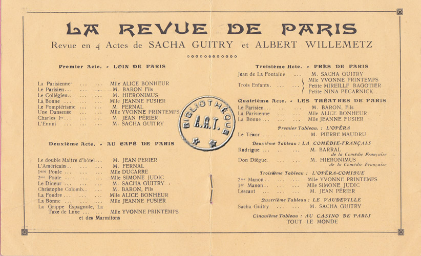 Les programmes de Théatre de l\