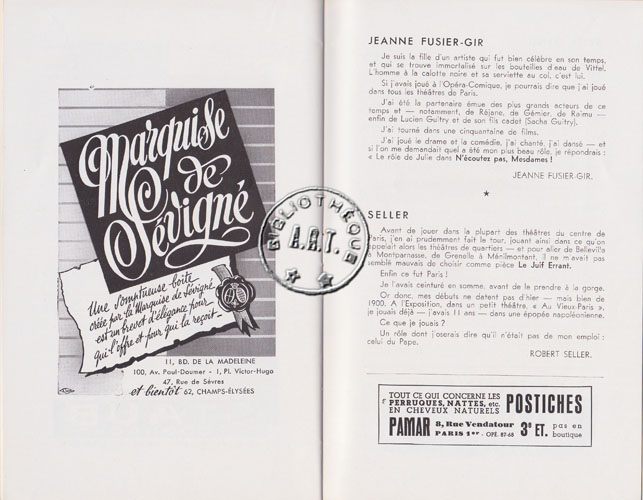 Les programmes de Théatre de l\
