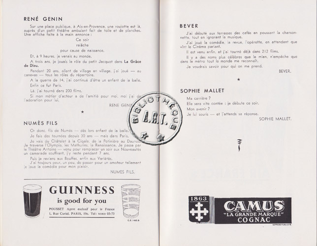 Les programmes de Théatre de l\