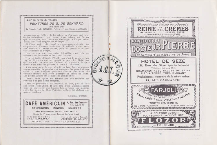 Les programmes de Théatre de l\