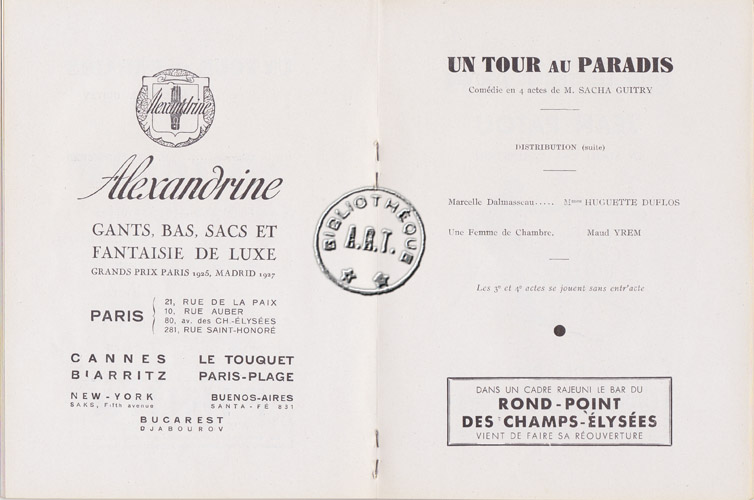 Les programmes de Théatre de l\