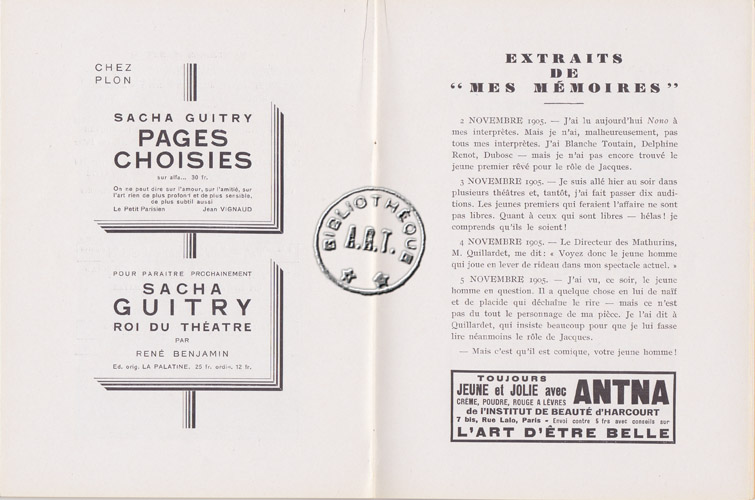 Les programmes de Théatre de l\