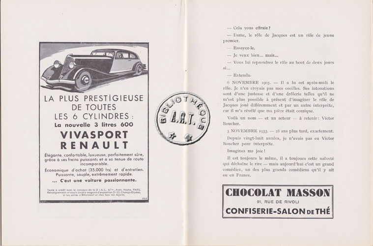 Les programmes de Théatre de l\