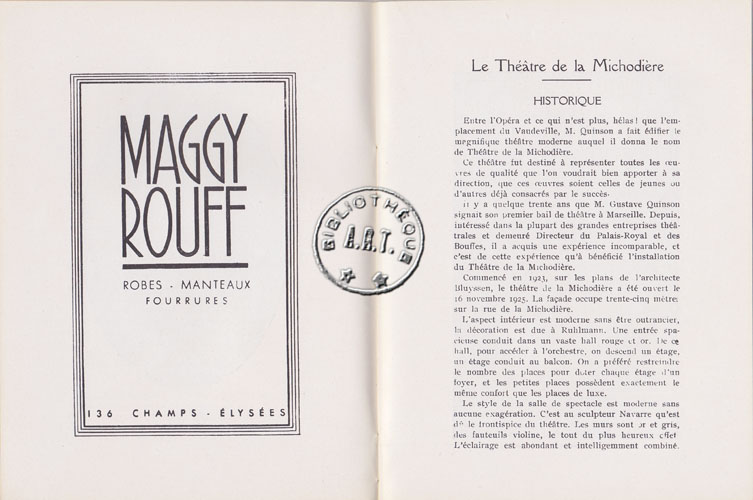 Les programmes de Théatre de l\