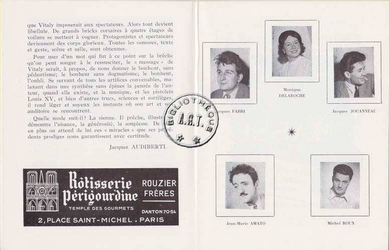 Les programmes de Théatre de l\