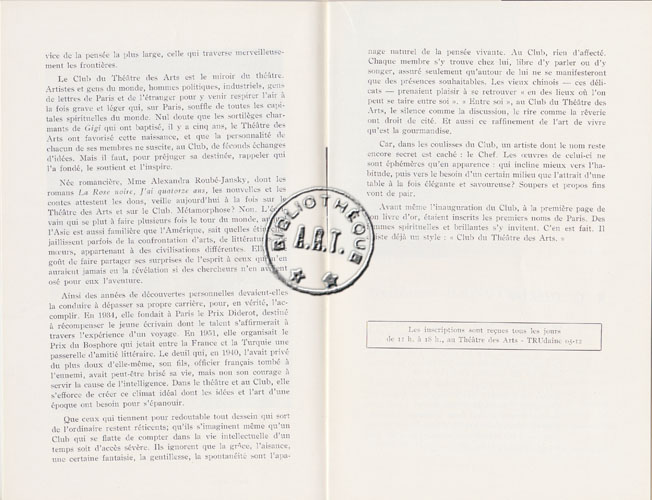 Les programmes de Théatre de l\