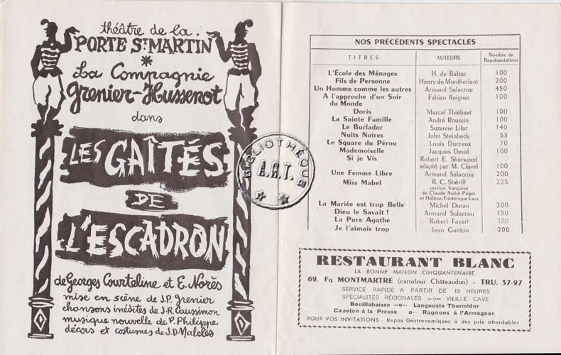 Les programmes de Théatre de l\