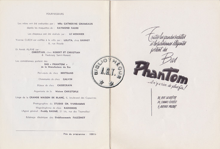 Les programmes de Théatre de l\