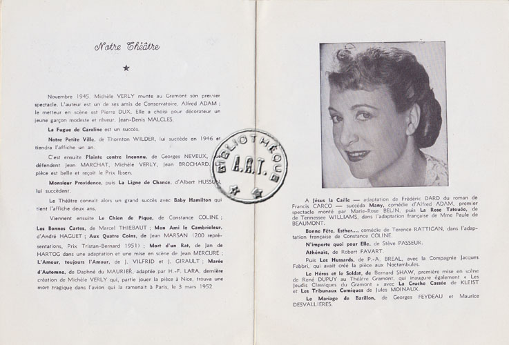 Les programmes de Théatre de l\