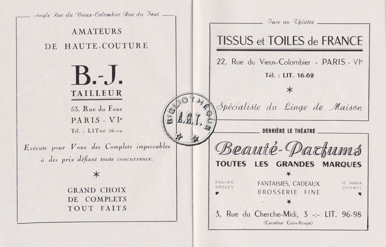 Les programmes de Théatre de l\