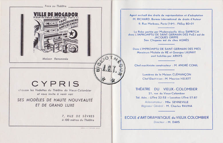 Les programmes de Théatre de l\