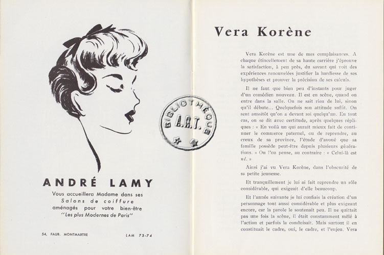 Les programmes de Théatre de l\