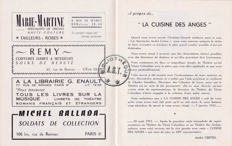 Les programmes de Théatre de l\