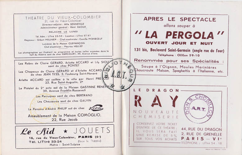 Les programmes de Théatre de l\