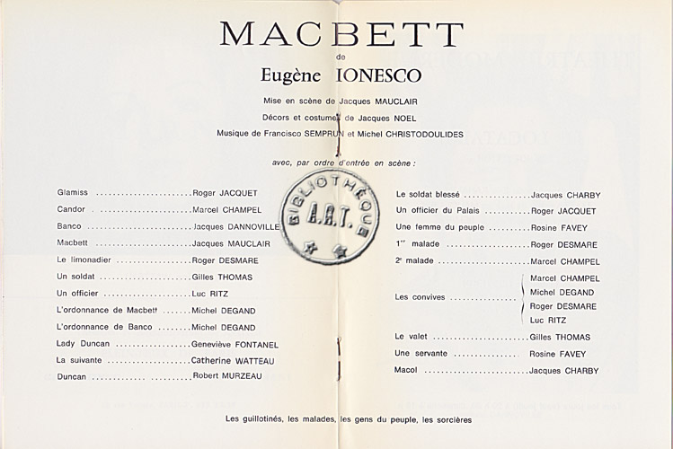 Les programmes de Théatre de l\