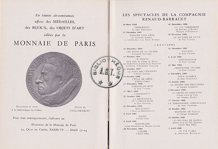 Les programmes de Théatre de l\