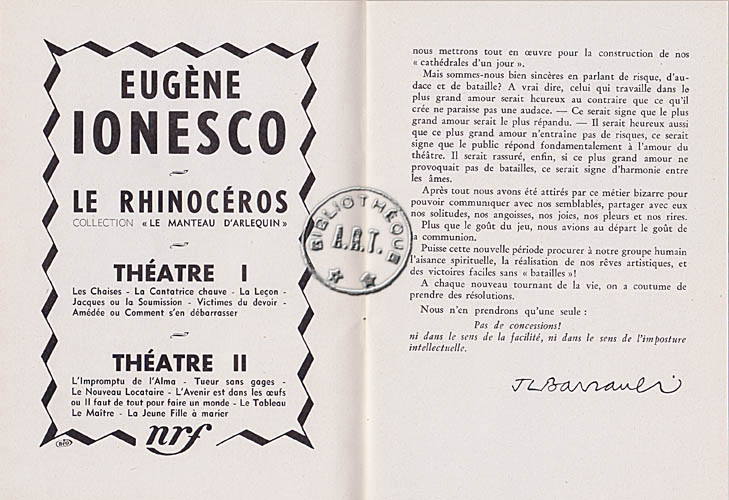 Les programmes de Théatre de l\