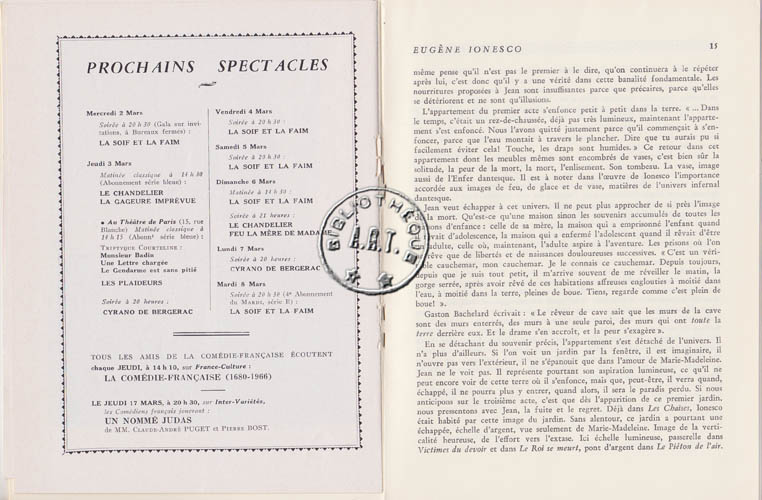 Les programmes de Théatre de l\