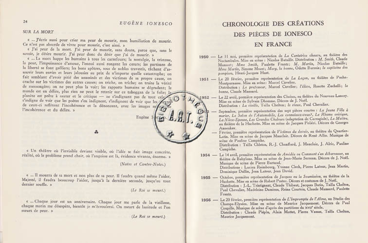 Les programmes de Théatre de l\