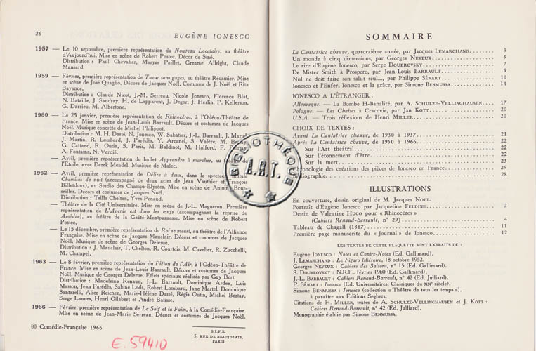 Les programmes de TThéatre de l\