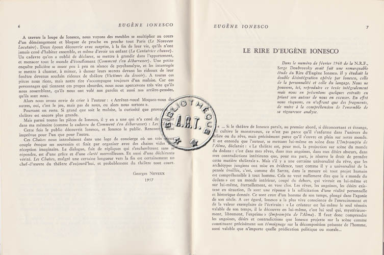 Les programmes de Théatre de l\