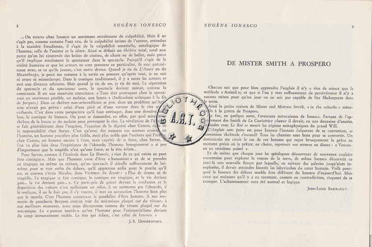 Les programmes de Théatre de l\
