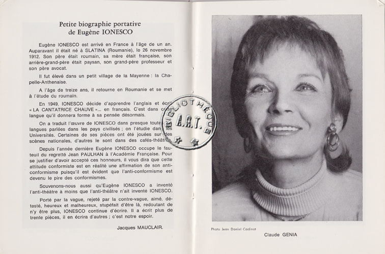 Les programmes de Théatre de l\