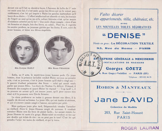 Les programmes de Théatre de l\