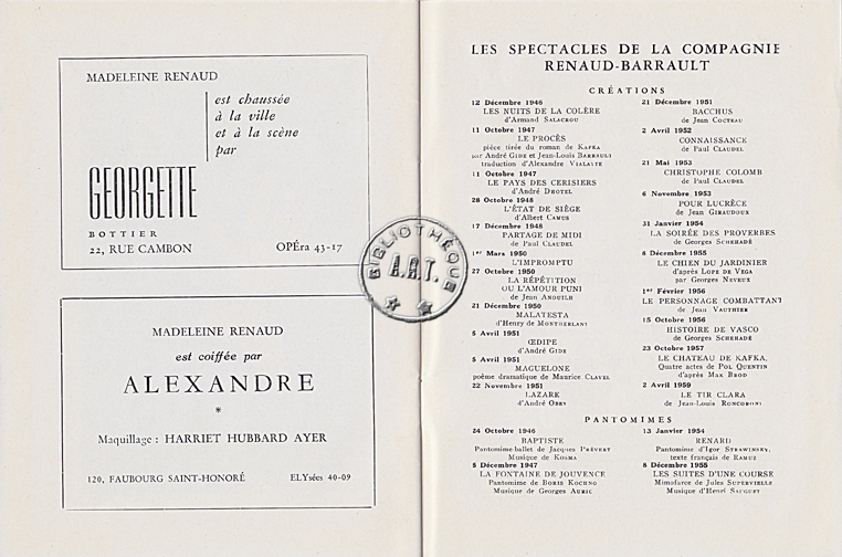 Les programmes de Théatre de l\