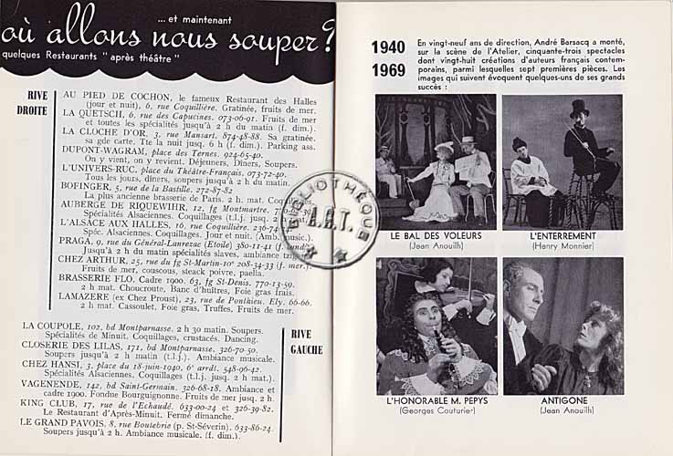 Les programmes de Théatre de l\
