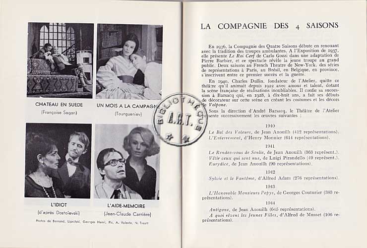 Les programmes de Théatre de l\