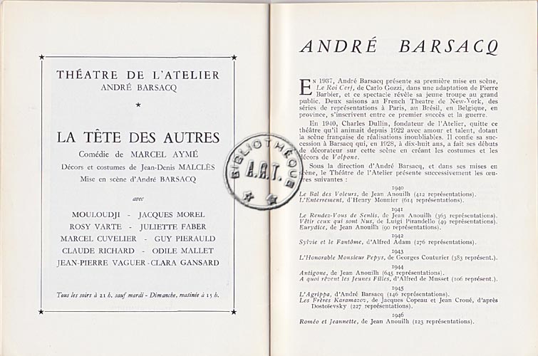 Les programmes de Théatre de l\