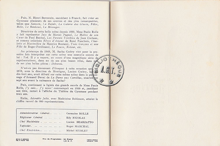 Les programmes de Théatre de l\