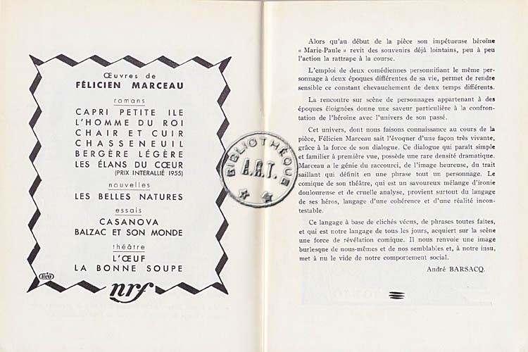 Les programmes de Théatre de l\